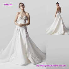 Embroidered Sweetheart Neckline A-Line Wedding Dress